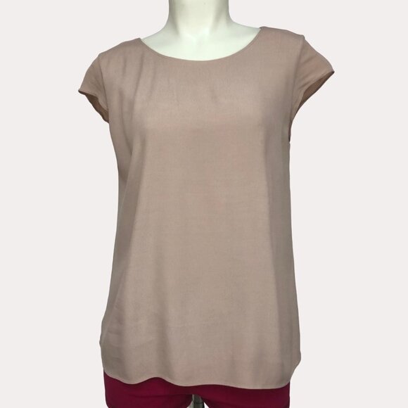 ARITZIA Wilfred Free Juliger Mocha Short Sleeve, Crepe Blouse Size XXSmall - Picture 1 of 10